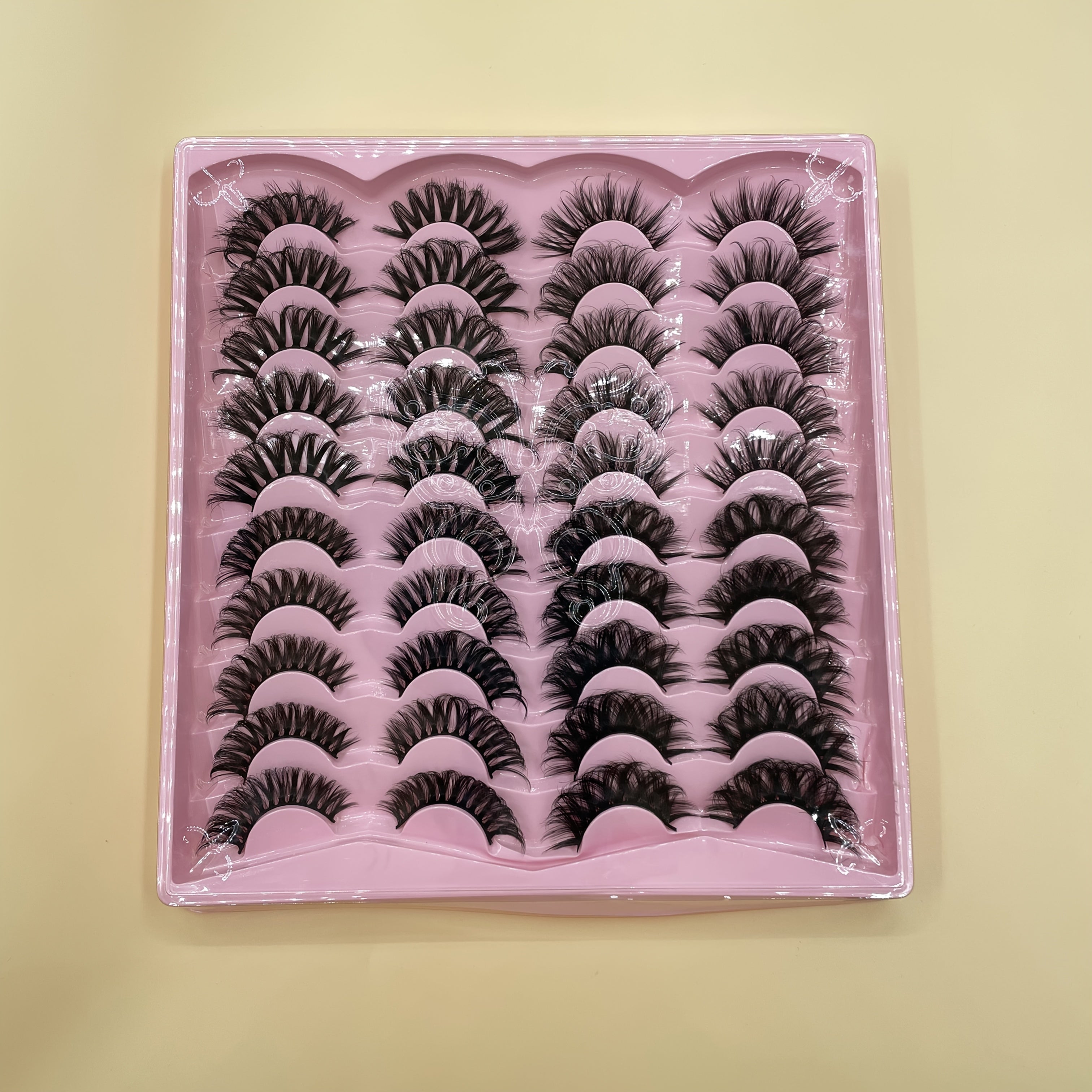 TEMU 20 Pairs Lashes Eyelashes, Doll Style Soft And , Russian Up European And American Thick And Enlarged Eyes, Fluffy Pack Lashes