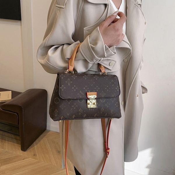 Evening Bags Allmas BB Top Handle Shell Handbag with Luxury Carrying Bag Backband Womens Classic Printed Leather Shoulder Bag Mens Wallet Cr