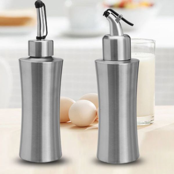 Herb Spice Tools Practical Stainless Steel Oil Bottle Leakproof Vinegar Soy Sauce Bottle Dustproof Oiler Kitchen Seasoning Juice Container 2