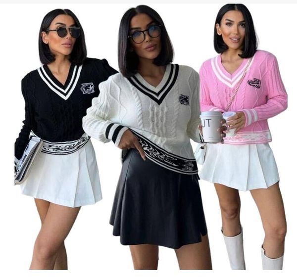 Designer Womens Polo Sweaters V-neck Pullover clothes Sweater Hip Hop Fashion Slim Knitting top women Clothing