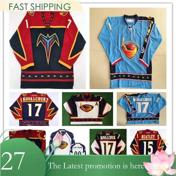 Custom Mens women youth Ilya Kovalchuk Atlanta Thrashers Vintage Hockey Jersey Dany Heatley Tobias Enstrom Marian Hossa Zach Bogosian Kari Lehtonen