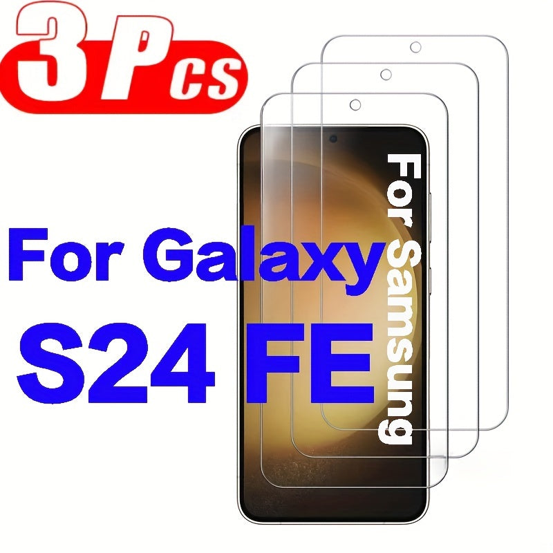 TEMU 3pcs Tempered Glass For Galaxy S24 Fe Screen Protector Film