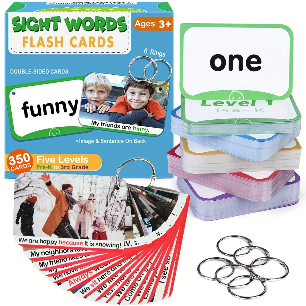 TEMU Sight Words Flash Cards, Learning Cards, Learning English Sight Words Cards Vocabulary Building Learning Toys Games Gifts Educational Flashcard