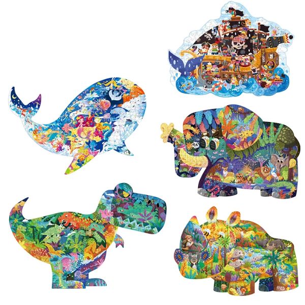 Children toys 3d puzzle Animal Jigsaw Puzzles for 6+ Years Dinosaur Pirate Puzzles Board games Montessori Kids Educational Toys