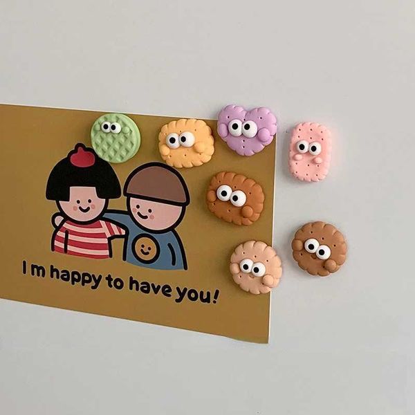 Cute Eyes Cookie Fridge Magnet Whiteboard Message Magnetic Decoration Y240816