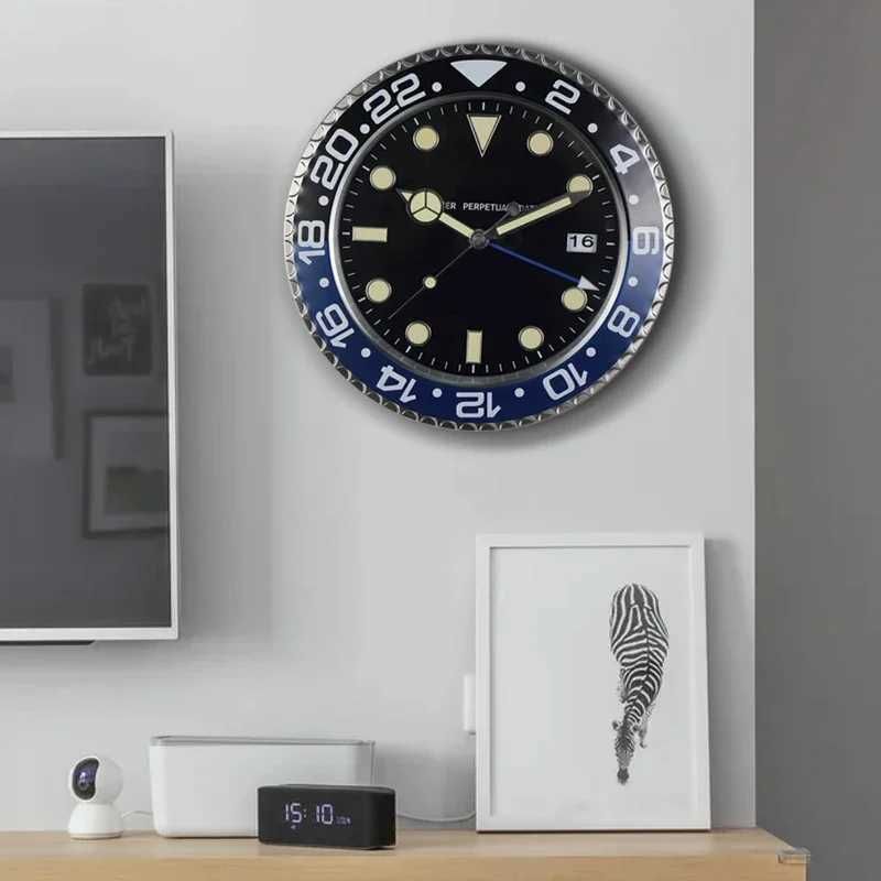 Luxury Wall Clock Design Metal Art Large Digital Illumination 35CM Wall Clock 3D Home Decoration Living Room Decoration Clock W250107