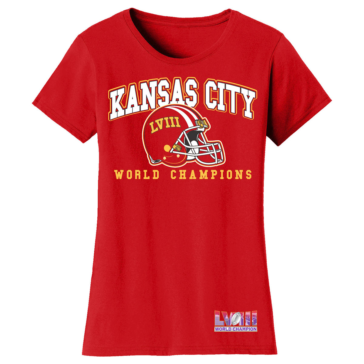 Women's Football Champion Winner Kansas City Shirt or Hoodie - TS - Basic - Red - L