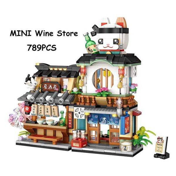 Bloc New LOZ Creative Sea Fish Food House Model Building Block MOC retail store with digital doll block set for boys toys and childrens gift
