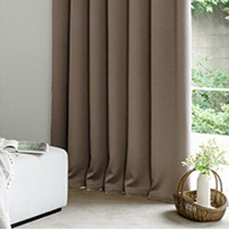 B382 Korean foreign trade cross-border platform hot selling Shaoxing solid color curtains single-sided light finished curtain fabric blackout curtai