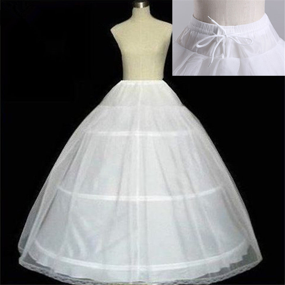 High Quality Women 3 Hoops Petticoat Crinoline Underskirt For Ball Gown Wedding Dress Ring Elastic Waistband Accessories
