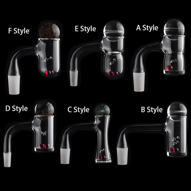 Smoking Accessories Full Weld Beveled Edge Quartz Banger With Spinning Holes Glass Bubble Cap Marble Pearls Balls 10mm 14mm 18mm Nails For Water Bon