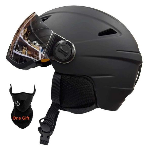 Cycling Helmets Skiing Helmet with Goggles Integrally-Molded PC+EPS High-Quality Ski Helmet Outdoor Adult Sport Ski Snowboard Skateboard Hel