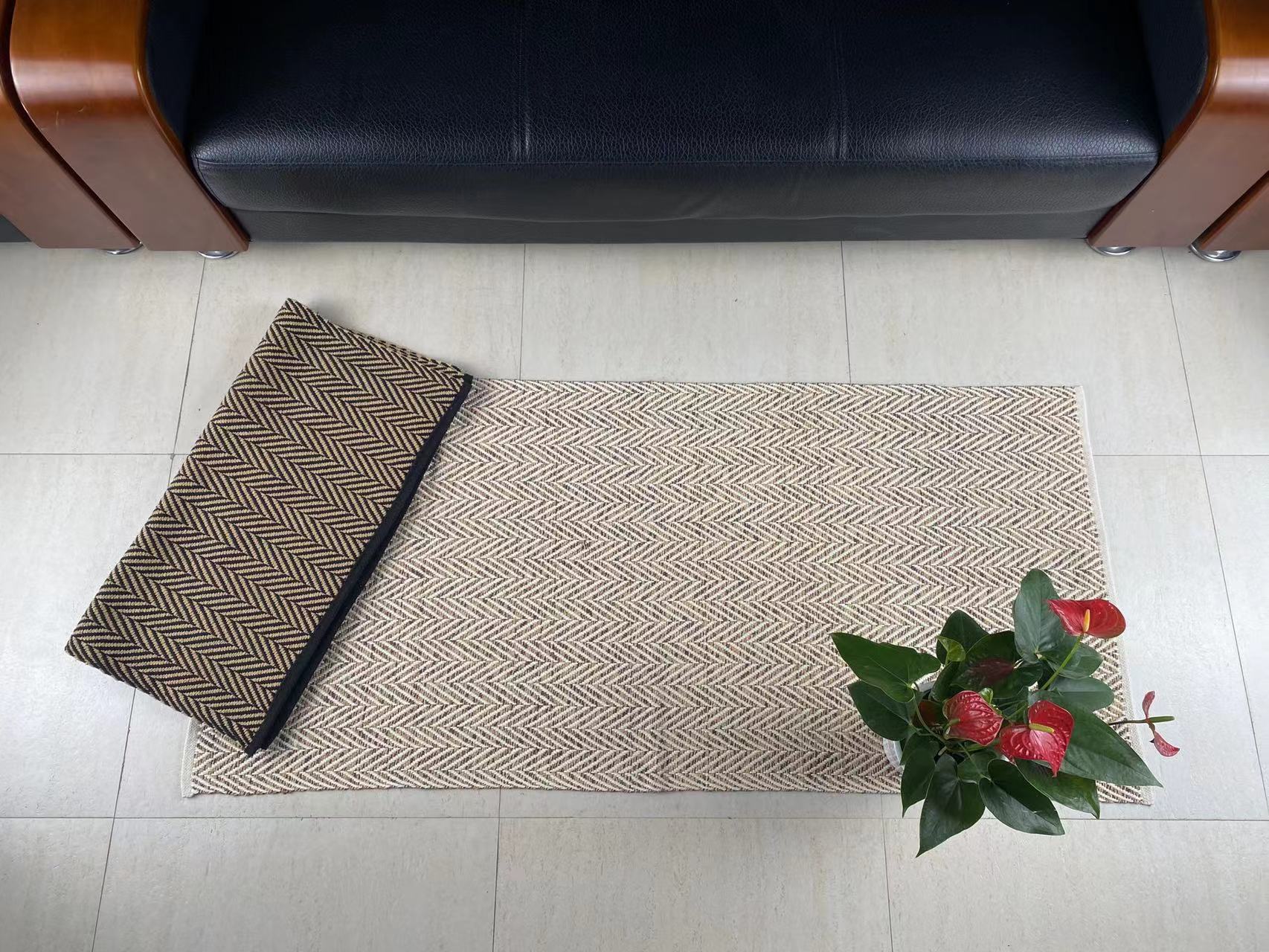 Elegant Handmade Cotton Floor Mat Strong Structure and Superior Moisture Absorption for Contemporary Interiors