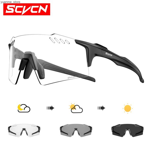 Outdoor Eyewear SCVCN Photochromic Cycling Glasses Men MBT Cycling Sunglasses Outdoor Bicycle Sunglasses UV400 Sports Eyewear Road Bike Glas