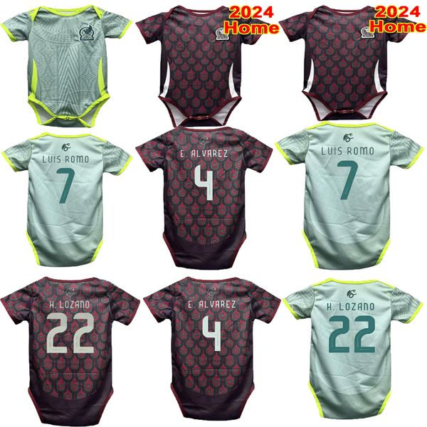 24-25 MEXICO National Team Clothes Baby Soccer Jerseys Rodriguez Araujo G.ochoa E.Sanchez Home Away Football Shirts Uniforms