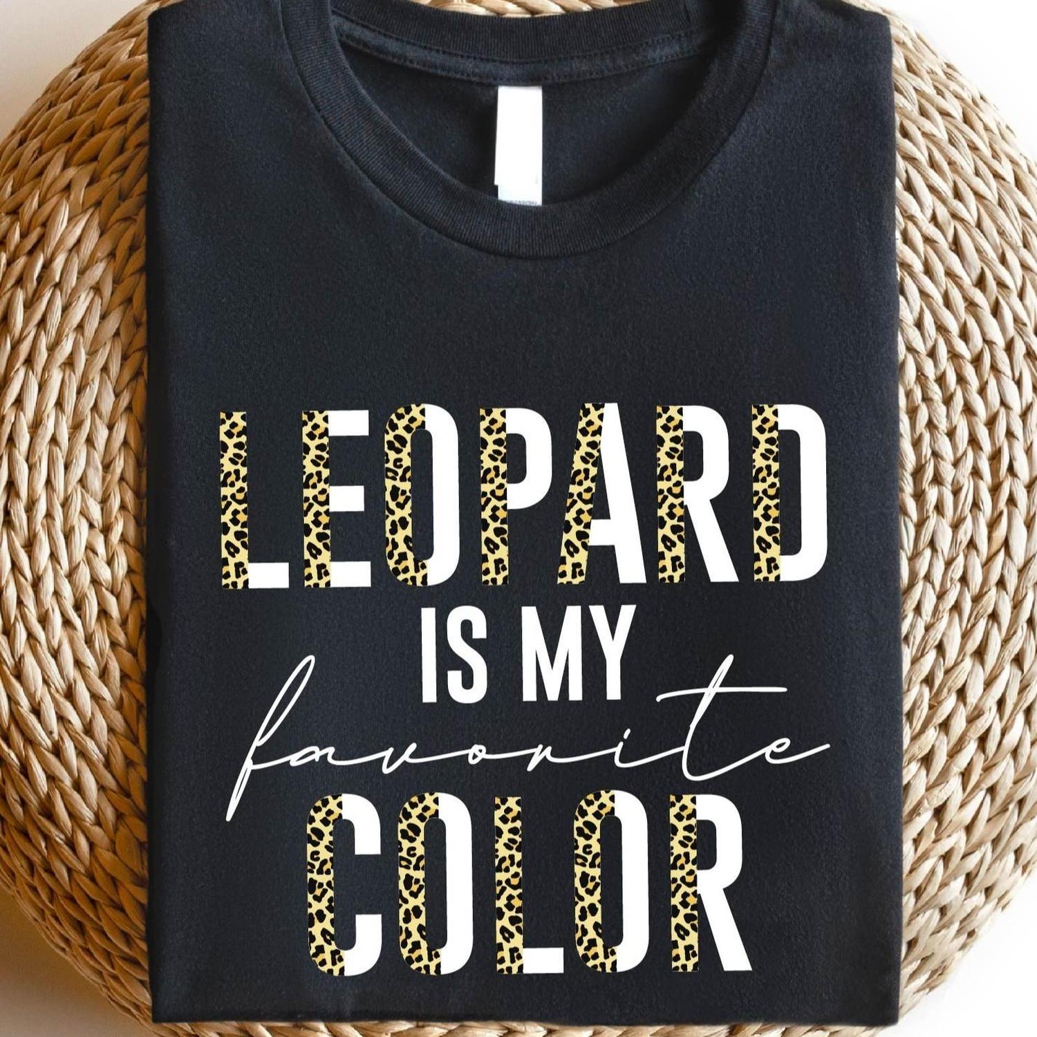 TEMU Mtt506 Retro Leopard Is Color T-shirt, Trendy Animal Print Shirt, Women's , Leopard , Crewneck Leopard Print Shirts