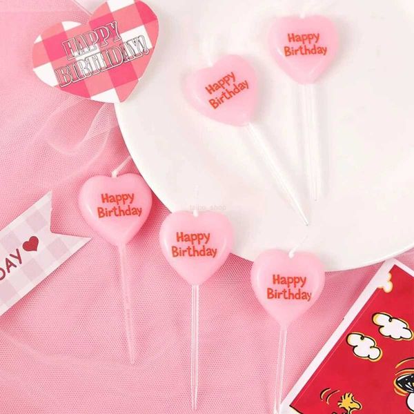 Cute Heart Shaped Birthday Candles Multi-Color Cake Candle Toppers for Party Wedding Cake Decoration Supplies Birthday CandlesXJ240730