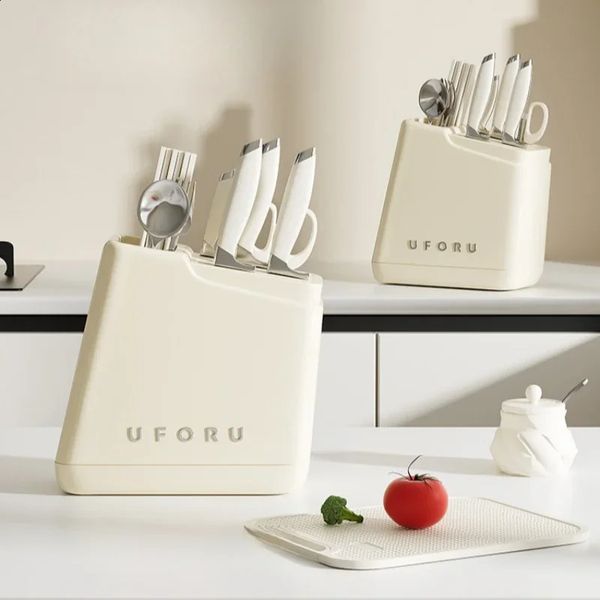 Knife Holder Multi Functional Kitchen Storage Rack Utensil Stand Knife Block Drainage Cutlery Rack Spoon Fork Organizer Rack 241205