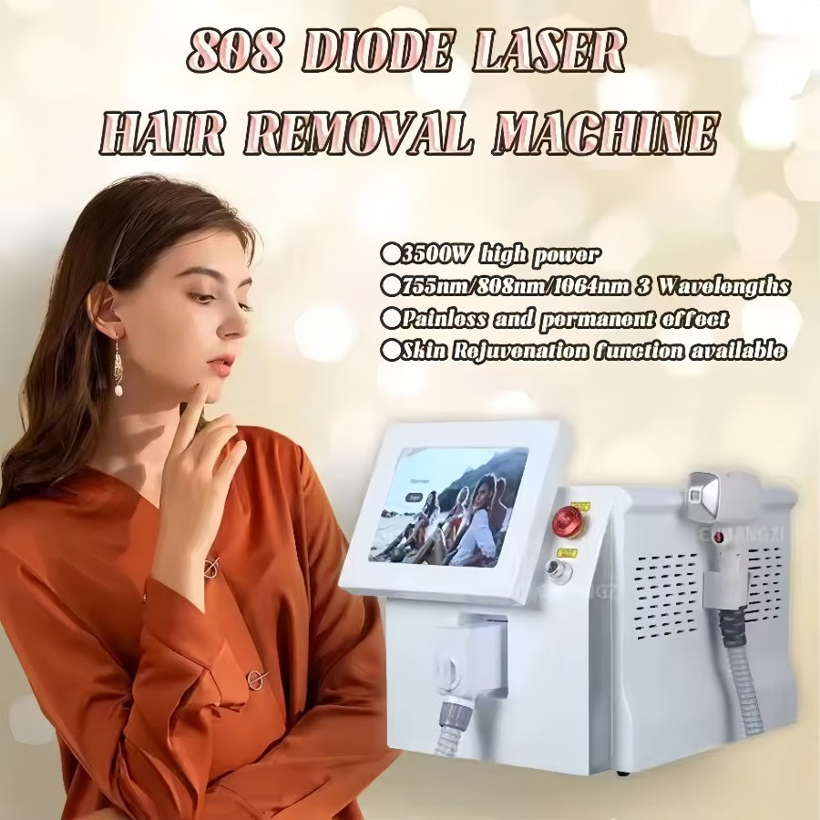 Diode Laser Hair Removal Professional Depilation 3 Wavelength 808nm Hair Removal Machine Facial Body Ice Cooling Lazer Epilator