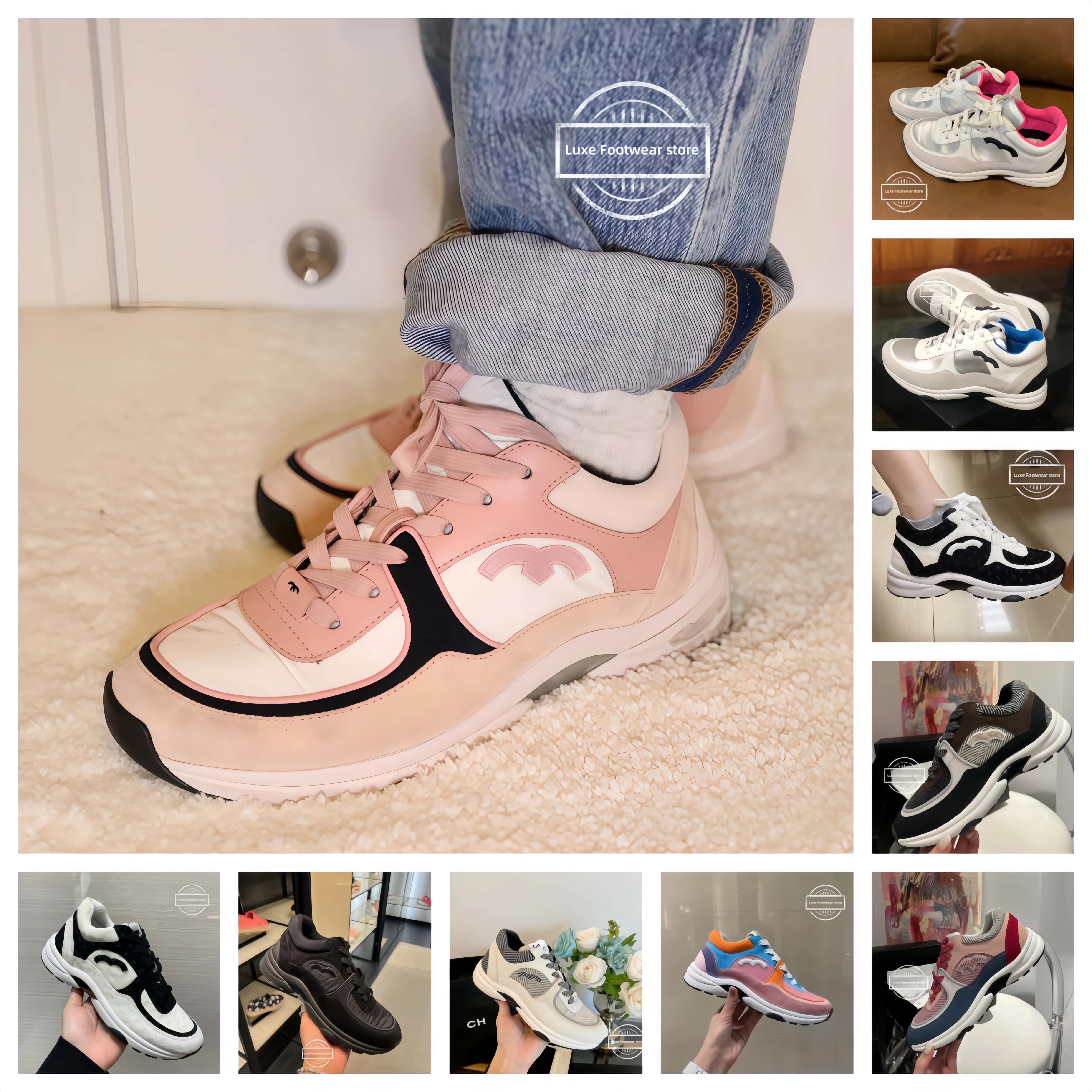 2025 Fashion Casual Luxury cha Designer Sneakers Platform Running Sport Shoes Breathable Basketball Footwear Tenis Women Printed sneakers size 35-42