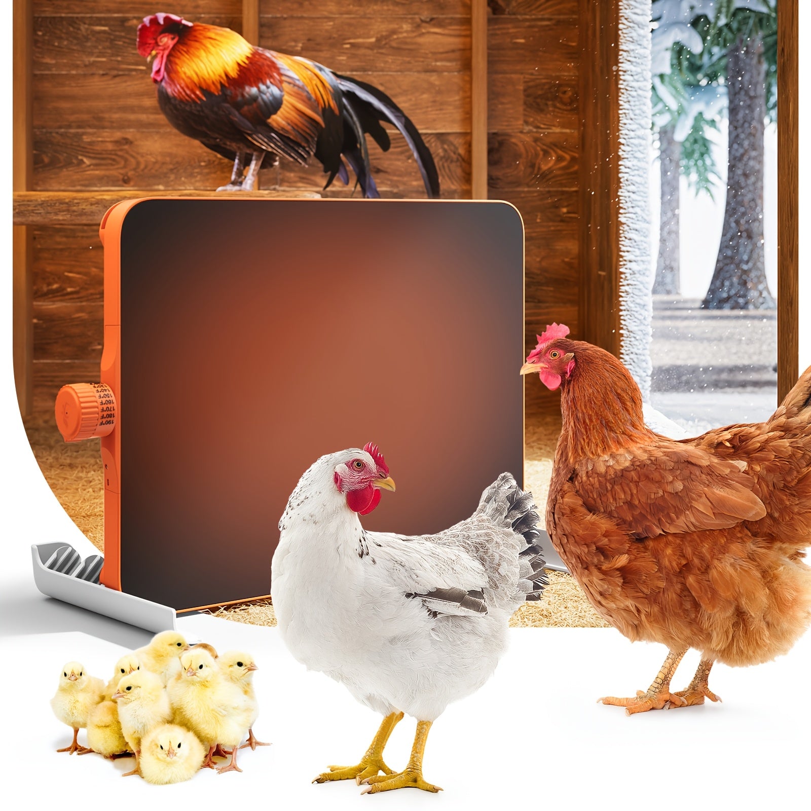 TEMU 200w Coop Heater For Winter, Coop Heat Panel Built-in Adaptive Temperature Sensor, To Timer And Temp Controllers