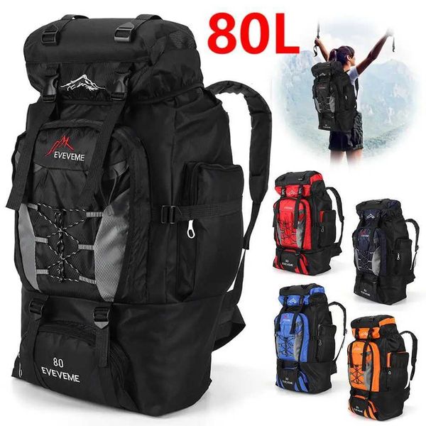 80L Travel Bag Large acity Cam pack Men Women Tourist Hiking Climbing Bag Waterproof Outdoor Sport Mountaineering BagXJ241015