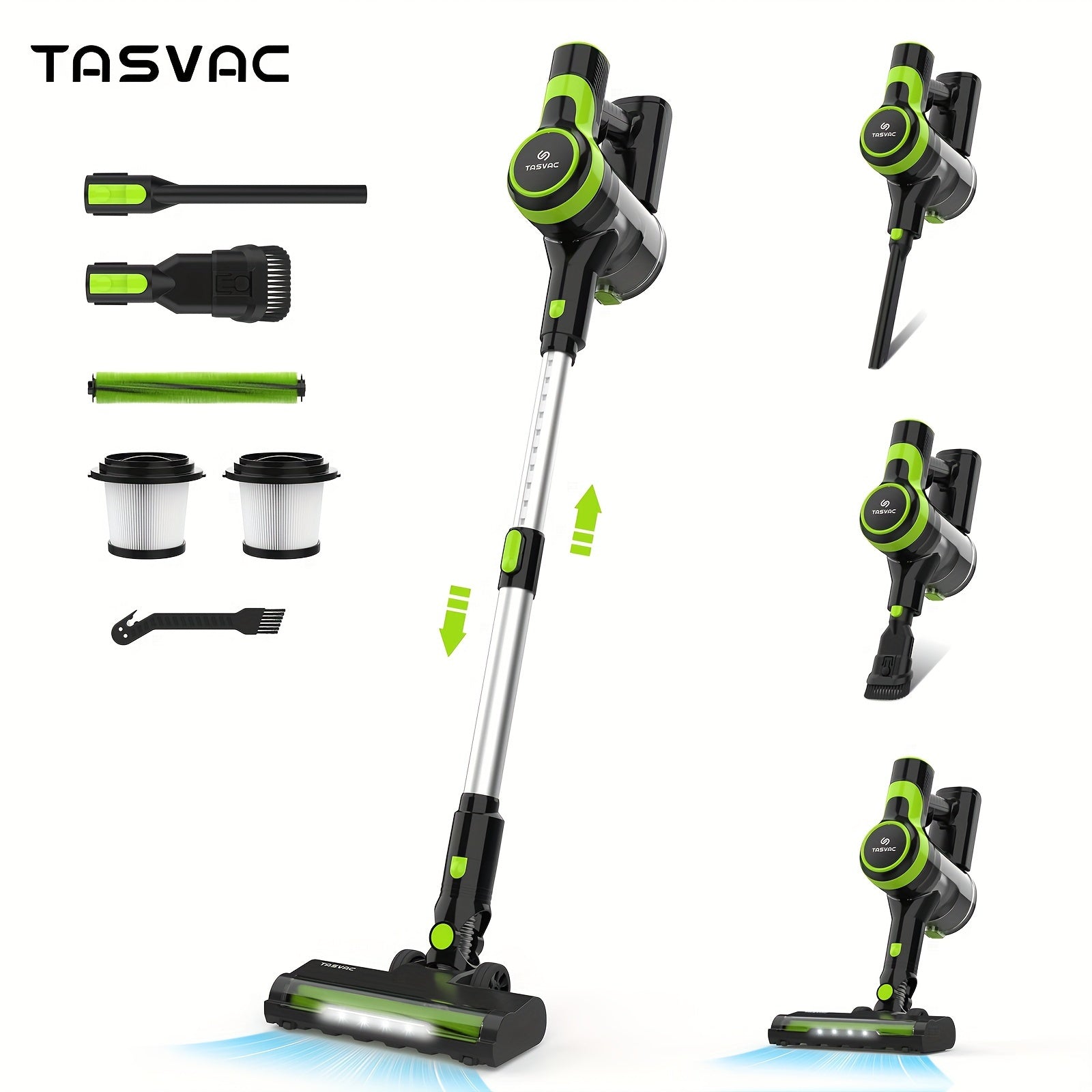 TEMU Tasvac 28kpa Cordless Vacuum Cleaner, 45 Mins & 6-in-1 Stick-handheld Vacuum With Brushless Motor, Lightweight 3.6lbs, Retractable Wand &