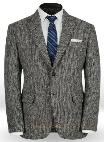 1 mens gray jacket ball tailcoat herringbone wool tweed single chest formal business for weddings outerwear only 250208