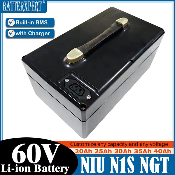60V 40Ah 35Ah Lithium Ion Battery 60v 20Ah 25Ah 30Ah BMS 16S for N1S N1 2000W Two Wheel Foldable Bike Scooter + 5A Charger