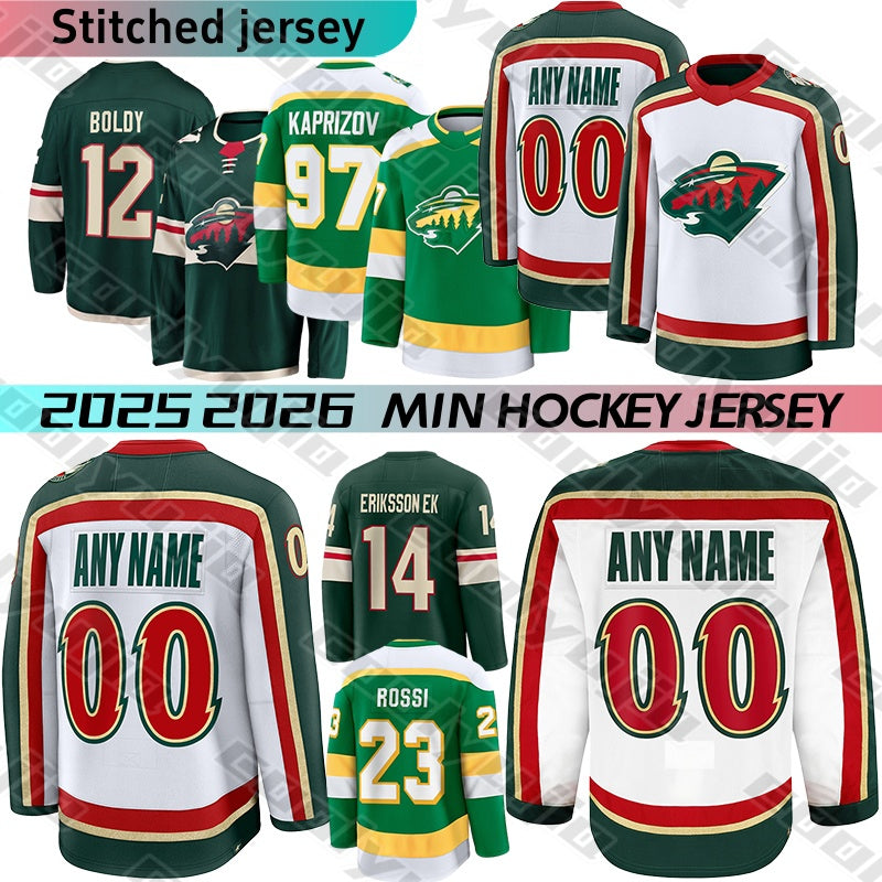 MIN wild 25th Anniversary hockey jerseys #97 Kaprizov #36 Zuccarello Boldy #7 Faber Fleury jerseys Eriksson Ek Hartman Brock Marco Rossi Reverse 202
