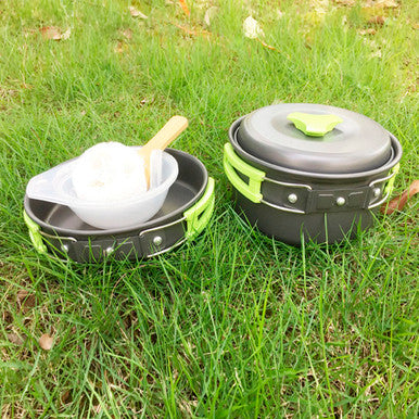 9-Piece Aluminum Camping Cookware Mess Kit