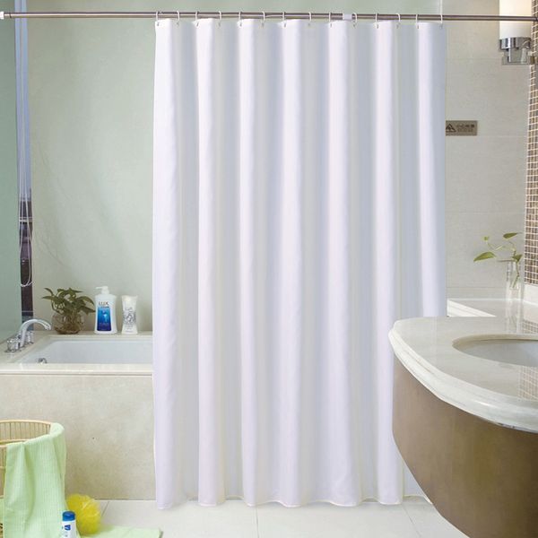 Shower Curtains White shower curtains waterproof thick solid bathroom curtains for bathtubs large width bathtub cover 12 hooks rideau de bai