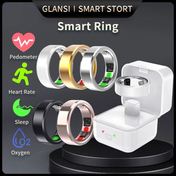 Smart Ring Health with App Intelligent Monitoring Tracker Heart Rate Blood Oxygen Body Temperature for Men Women IOS Android