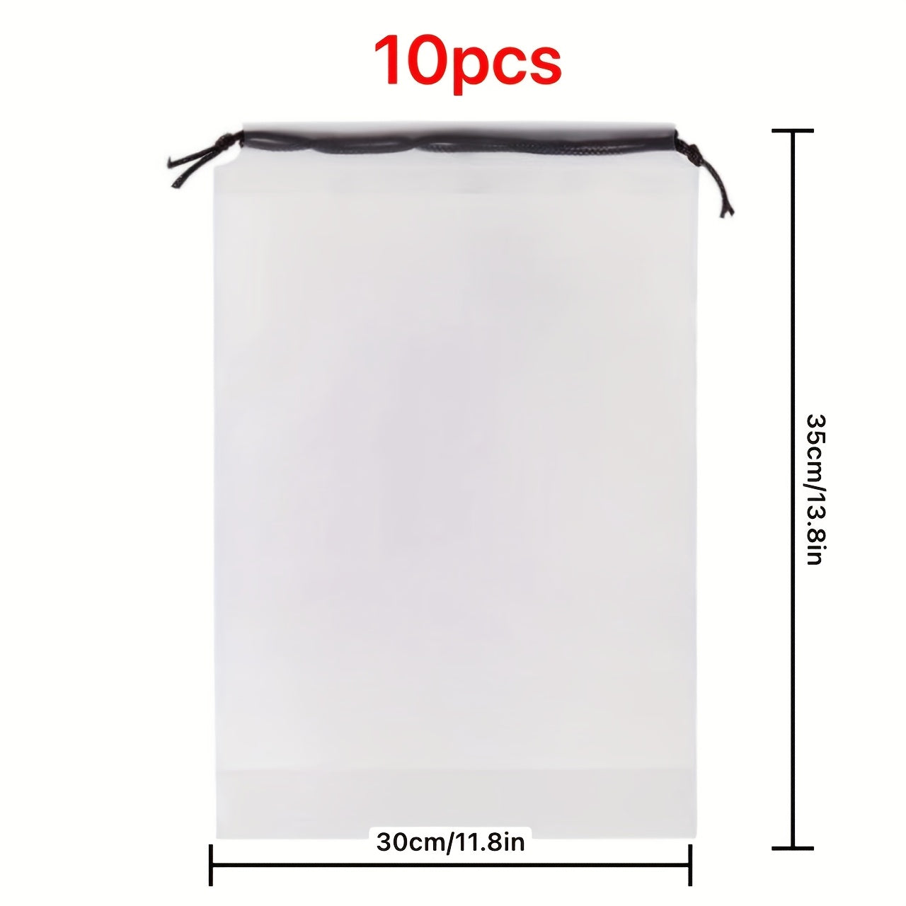 TEMU 10-pack Durable Pe Waterproof Drawstring Storage Bags - Frosted Finish For Travel & Organization - Ideal For Clothes, Shoes, Cosmetics -