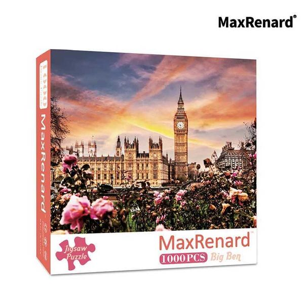 MaxRenard Jigs Puzzle 1000 Pieces for Adults London Big Ben Home Wall Deco Environmentally Friendly Paper Christmas Gift Toy Z250109