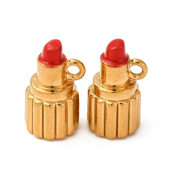 304 Edelstahl Emaille Charms Lippenstift Charm