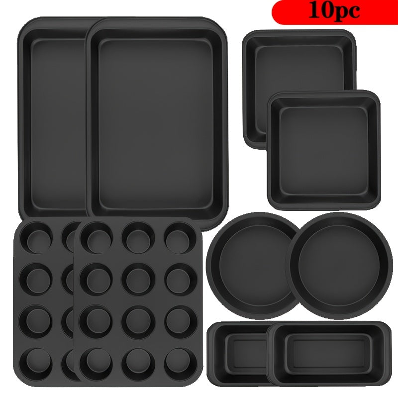 TEMU Bakeware Set, Baking Set, Round Cake Pan, Square Cake Pan, Bread Pan, Muffin Pan And Baking Tray, Baking Tray Set, Dishwasher Safe, Easy To