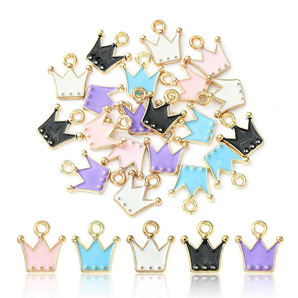 20pcs 5 Farben Legierung Emaille Charms