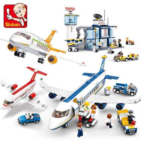 High-tech Avion Cargo Aircraft Rescue Plane Airport Airbus Airplane Model Building Blocks Figures City Brinquedos Creative ToysC250206