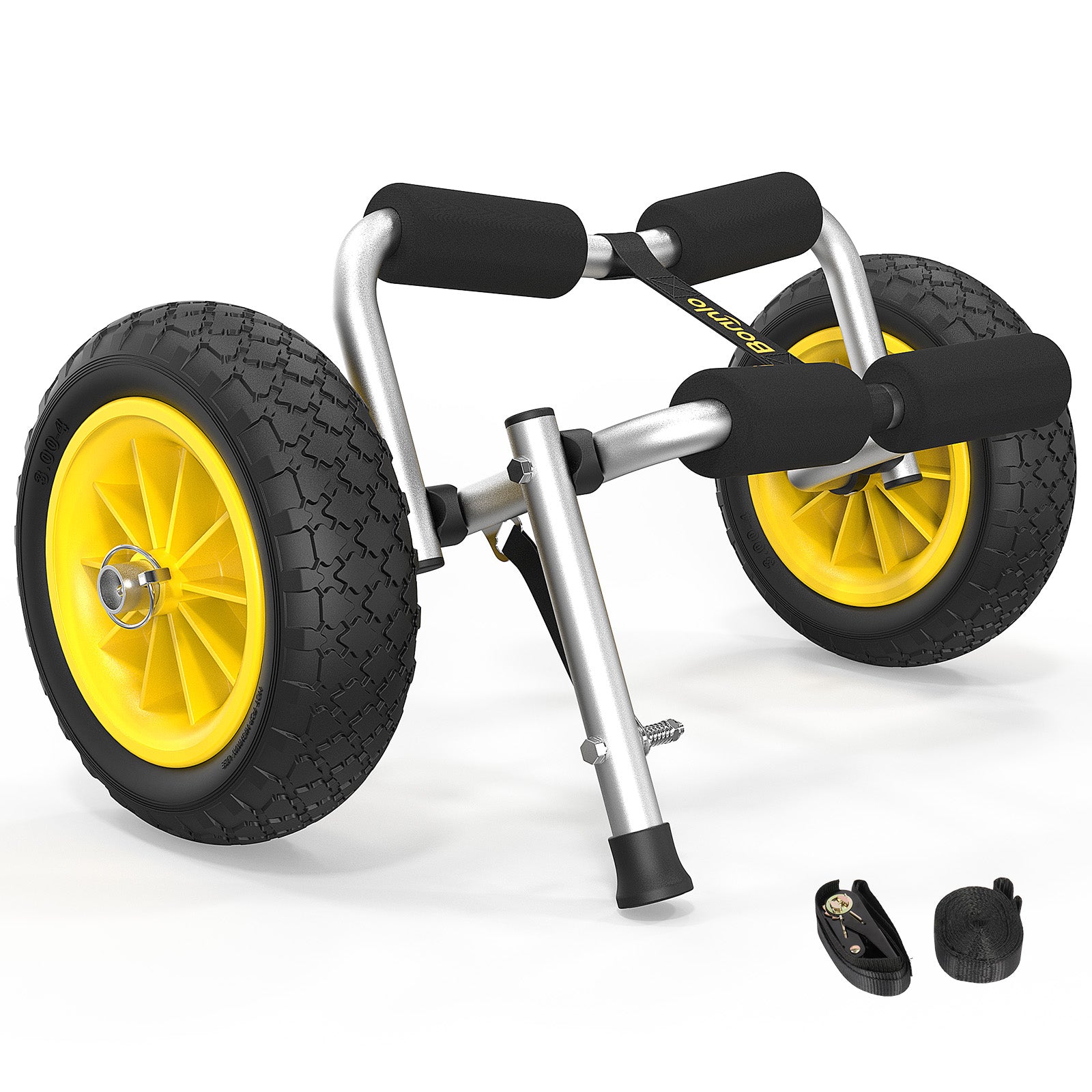 TEMU Foldable Aluminum Kayak Trailer With 10'' Solid Tires, Universal Kayak Wheels Kayak Cart For Kayak, , Paddle Board, Boat, Float Mats,