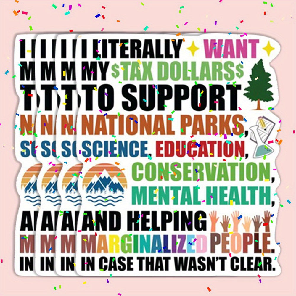 TEMU Vinyl Car Bumper Sticker - Patriotic American With "i Want My Tax Dollars To Be " Text, Durable Outdoor Rated Decal For Vehicles, 12.5 X 3.0