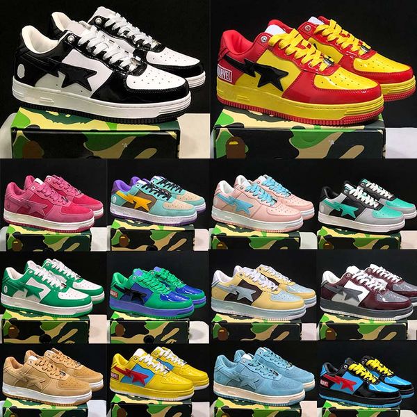 2024 Designer Casual Shoes Low for mens womens Sneakers Patent Leather Black White Blue Camouflage Skateboarding jogging Sports Star Trainer