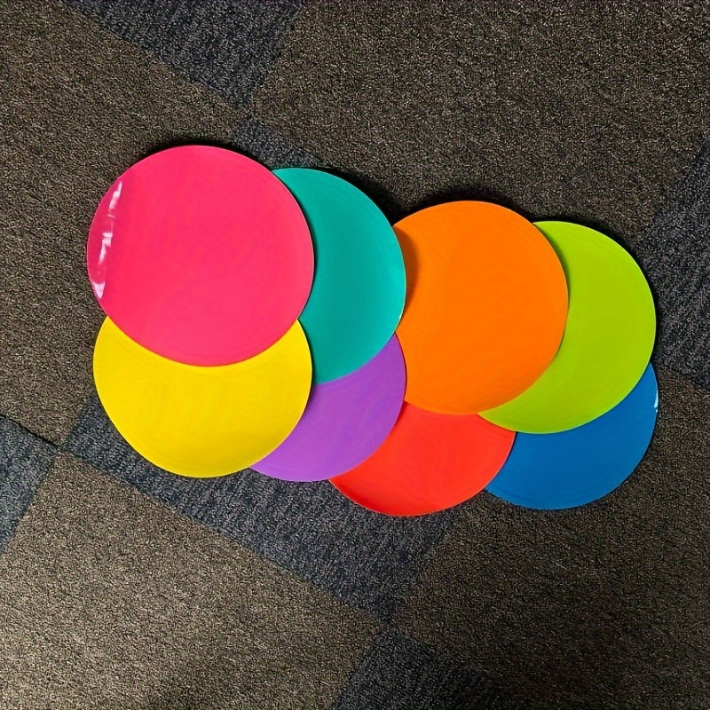 TEMU 8 Colors Circle Stickers 28cm - Vibrant Circle Whiteboard Marker Stickers - Erase, Removable And Reusable - Great For School, Desk And Wall