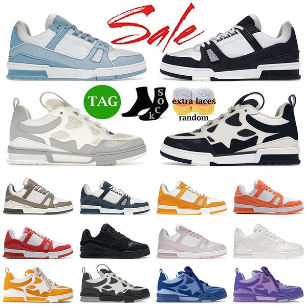 Top New Men Women Designer Shoes Dress Trainer Skateboard Black White Baby Blue Navy Orange Green Yellow Pink Brown Sneakers Womens Mens Ten
