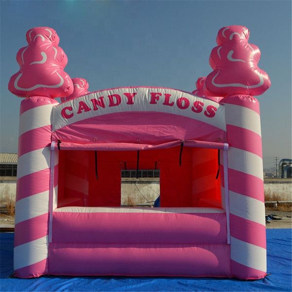 5x5x3.5mH (16.5x16.5x11.5ft) Inflatable Candy Floss Popcorn Stand Tent Custom advertising booth air concession stand carnival stall for prom