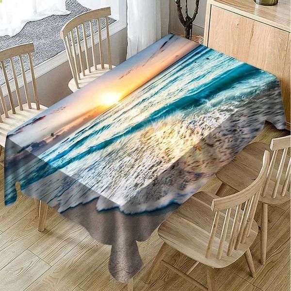 Forest Landscape Printing Rectangular Tablecloth for Table Wedding Decoration Waterproof Anti-stain Dining Coffee Nappe De Table Y240905