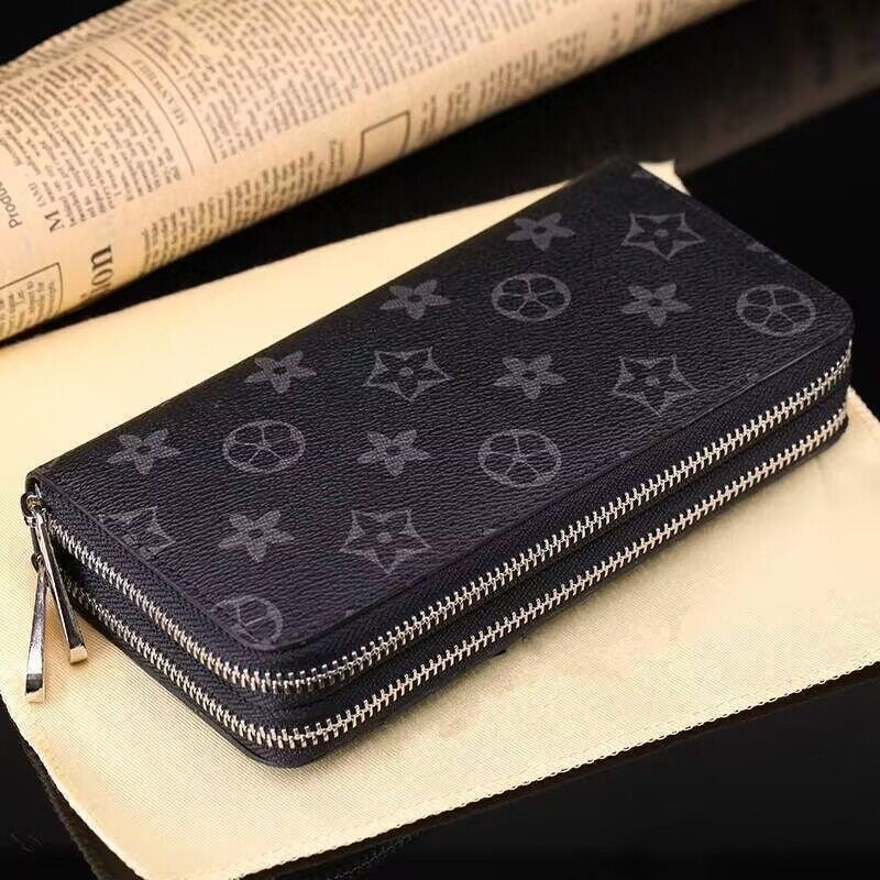 2023 high quality Double zipper Wallets Mens Leather Wallet Holders For Brown flower women Purse Monograms Luxury Purses Cross Body Wallets Zipper C