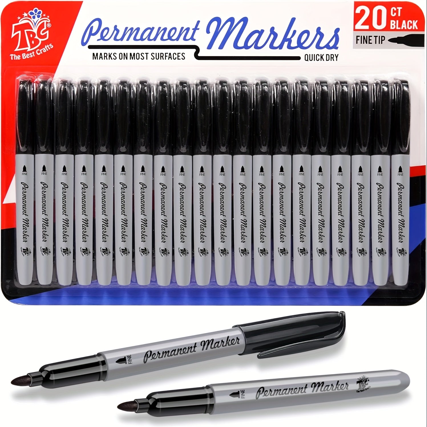 TEMU Halloween Gifts Tbc The Best Crafts Permanent Markers Set, Fine Flexible Tip, Quick-dry & Fade-resistant, Works On Paper, Plastic, Metal & More,