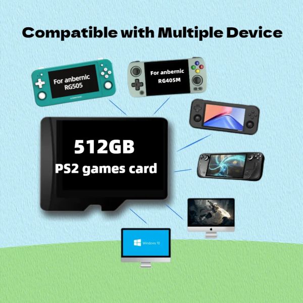 Memory Card (TF) PS2 GAMES For Anbernic RG405m 480+ 512GB Memory Classic Retro Handheld Open Source