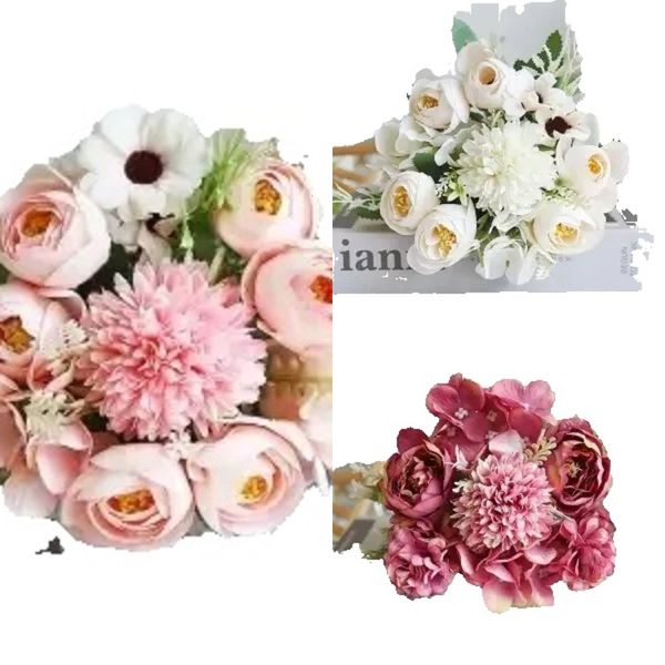 New Decorative Wers Real Touch Silk Rose P Fake Artificial Bouquet Plants Wer Ball Wedding Mariage Home Garden Party Decoration Favor